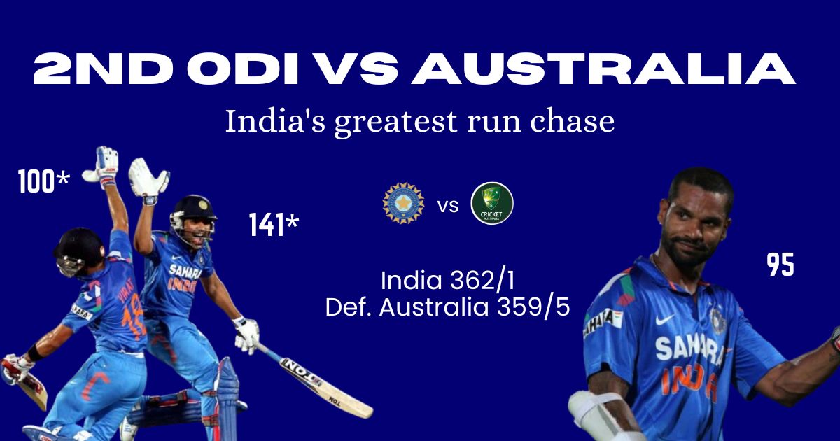 India’s greatest ODI run chase vs Australia in 2013