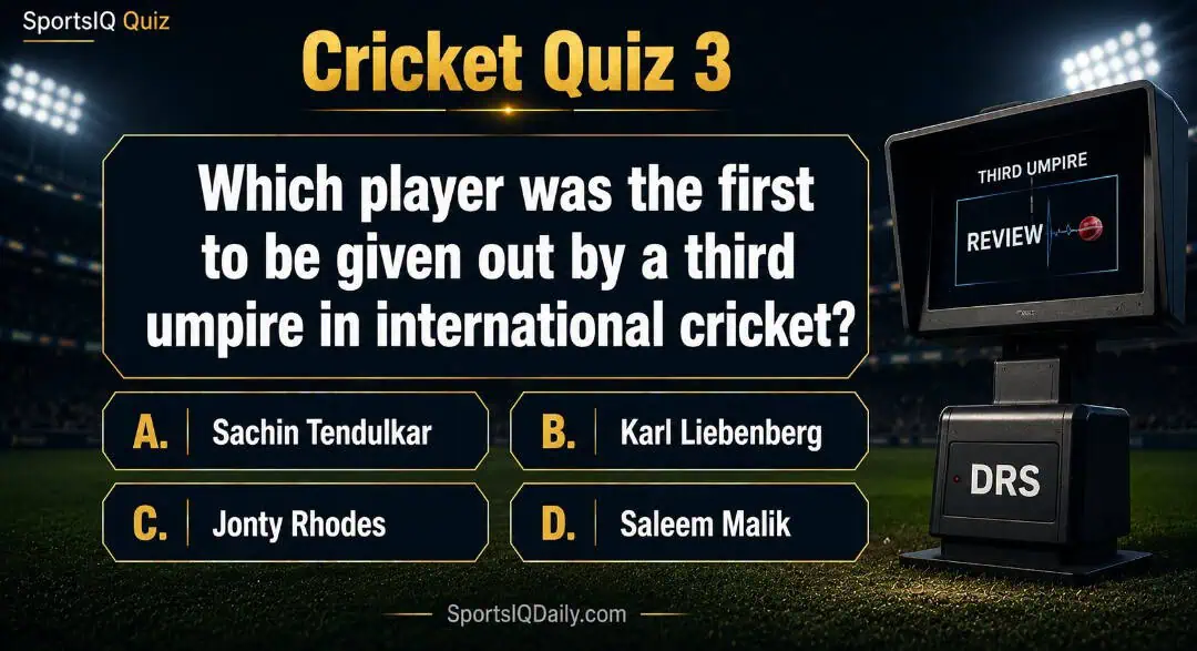 Which player was the first to be given out by a Third Umpire in International Cricket?