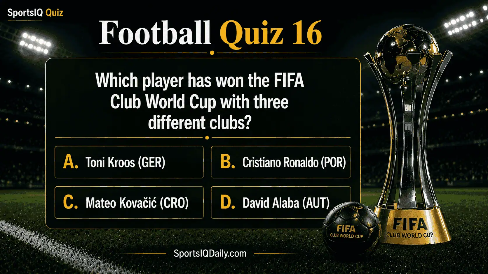 Which player has won the FIFA Club World Cup with three different clubs?
