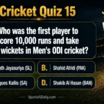 Who was the first player to score 10,000 runs and take 300 wickets in Men's ODI cricket?