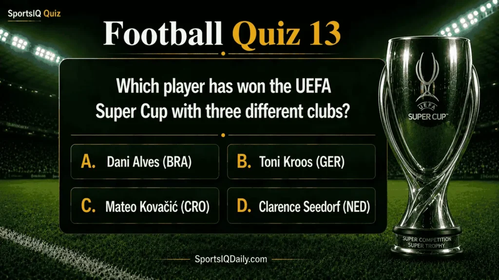 Which player has won the UEFA Super Cup with three different clubs?