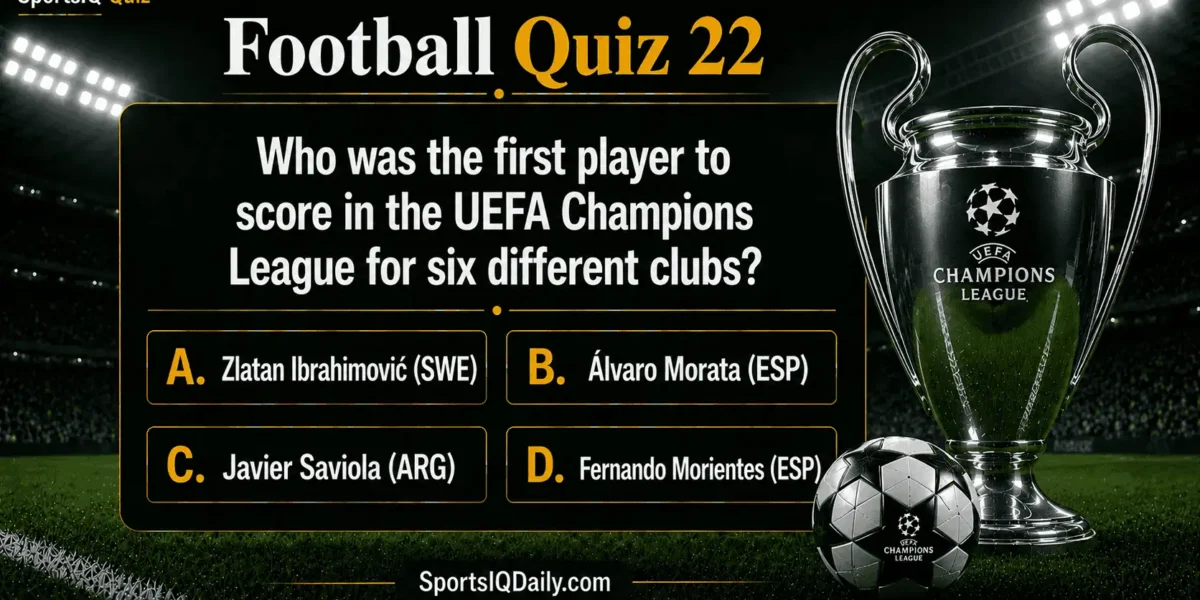 Who was the first player to score in the UEFA Champions League for six different clubs?