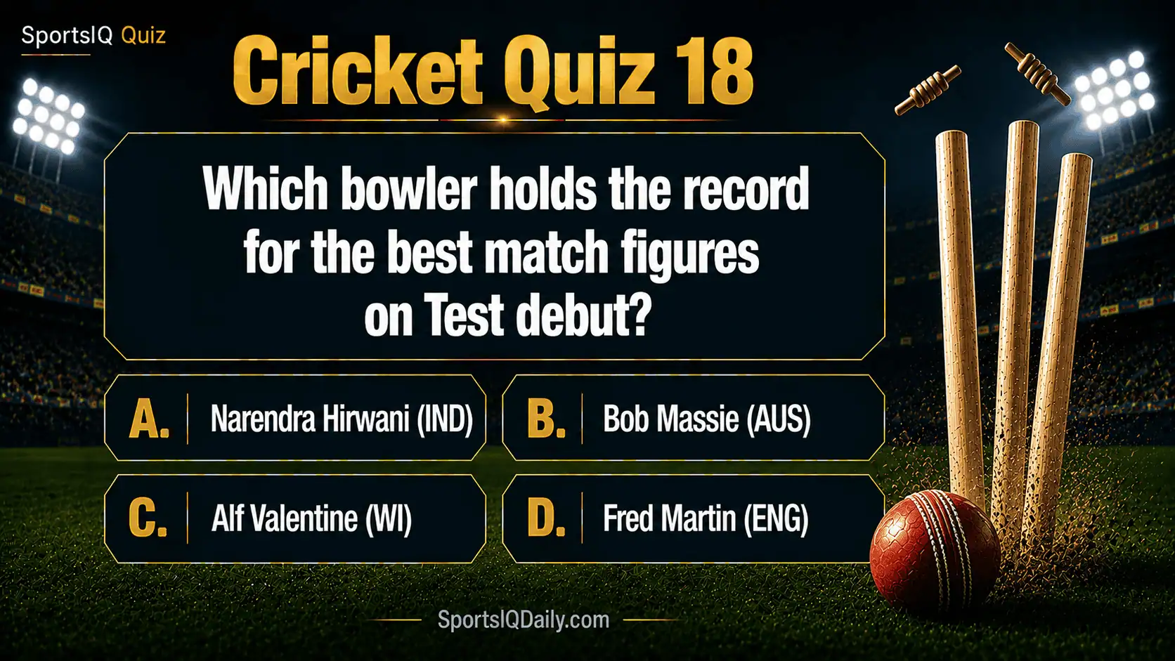 Which bowler holds the record for the best match figures on Test debut?