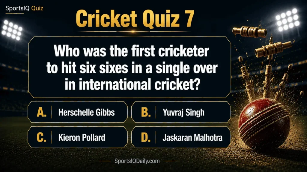 Who was the first cricketer to hit six sixes in a single over in international cricket?