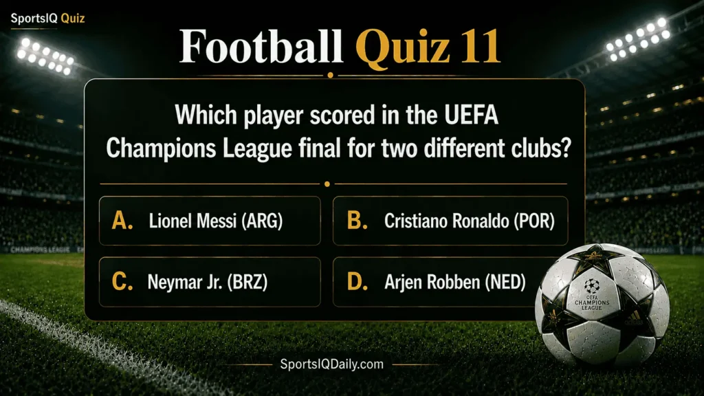 Which player scored in the UEFA Champions League final for two different clubs?