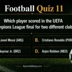Which player scored in the UEFA Champions League final for two different clubs?