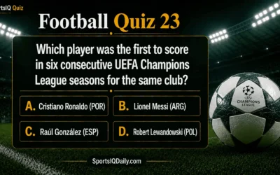 Which player was the first to score in six consecutive UEFA Champions League seasons for the same club?
