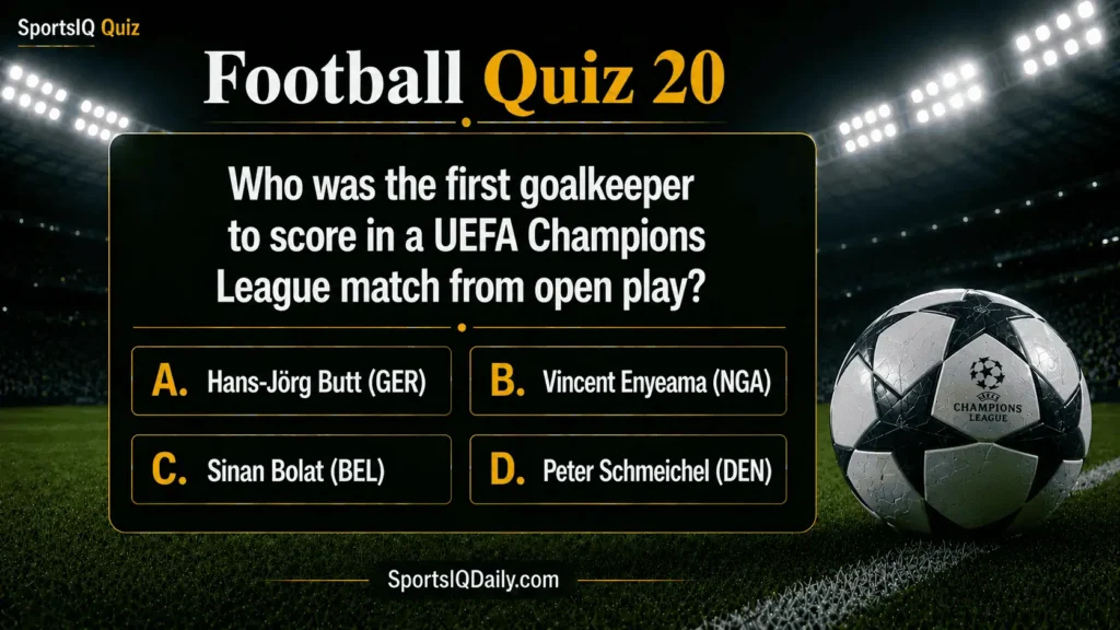 Who was the first goalkeeper to score in a UEFA Champions League match from open play?