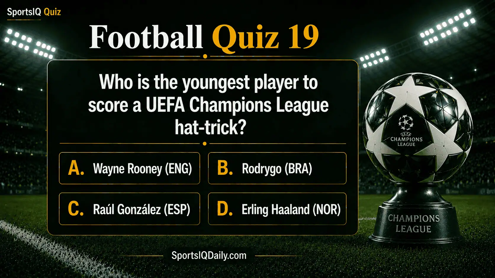 Who is the youngest player to score a UEFA Champions League hat-trick?