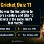 Who was the first player to score a century and take 10 wickets in the same men's Test match?