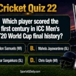 Which player scored the first century in ICC Men's T20 World Cup final history?