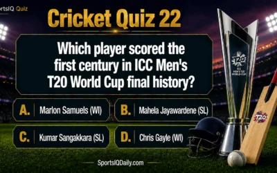Which player scored the first century in ICC Men's T20 World Cup final history?