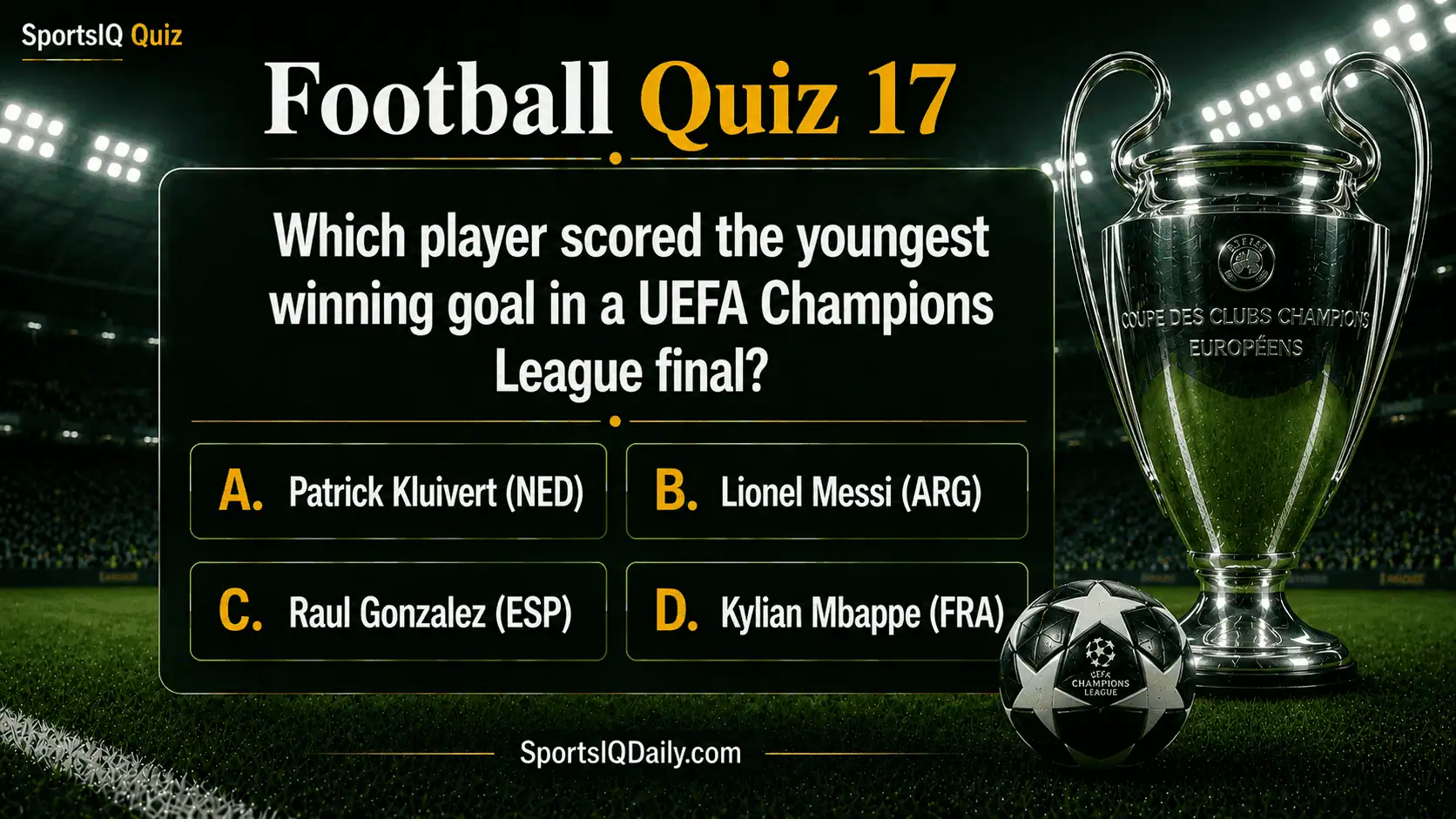 Which player scored the youngest winning goal in a UEFA Champions League final?