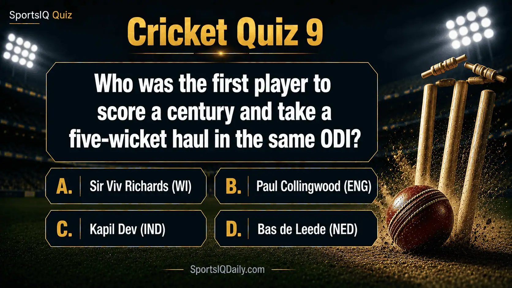 Who was the first player to score a century and take a five-wicket haul in the same ODI?