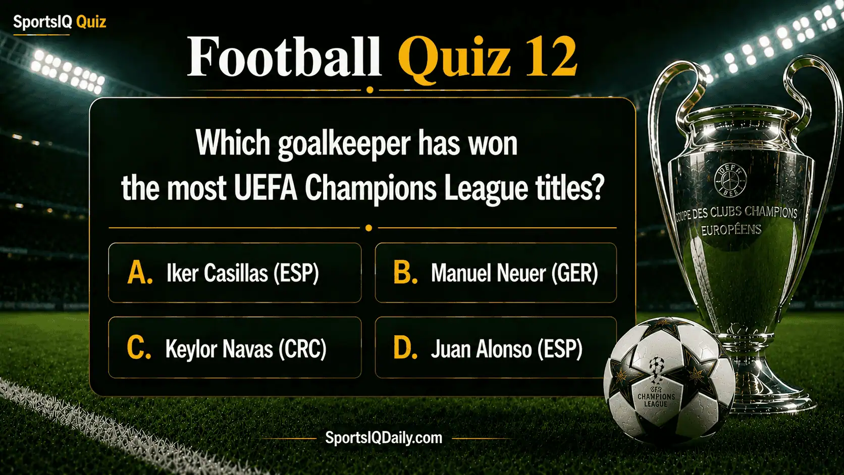Which goalkeeper has won the most UEFA Champions League titles?