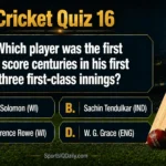 Which player was the first to score centuries in his first three first-class innings?