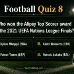 Who won the Alipay Top Scorer award at the 2021 UEFA Nations League Finals?