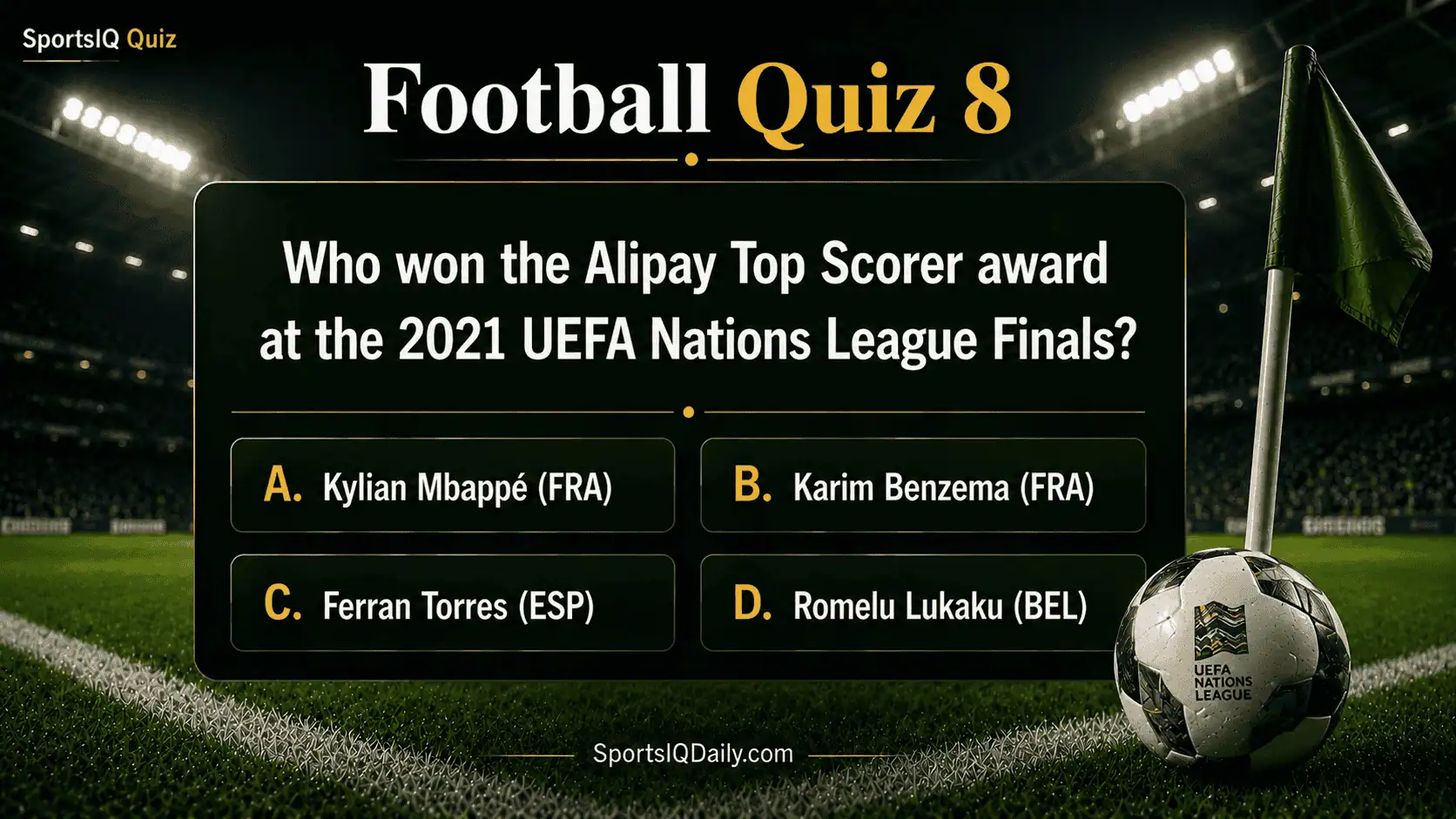 Who won the Alipay Top Scorer award at the 2021 UEFA Nations League Finals?