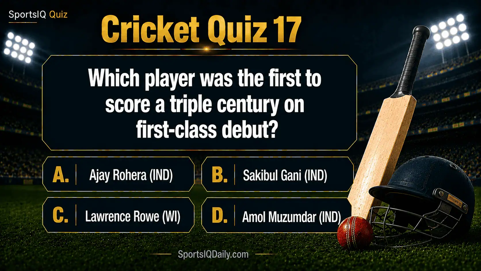 Which player was the first to score a triple century on first-class debut?